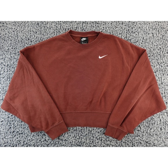 Nike Tops - Nike Women Reddish Brown Cropped Sweatshirt Crewneck Long Sleeve Size S